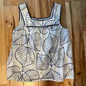 Boden navy blue & white sleeveless top